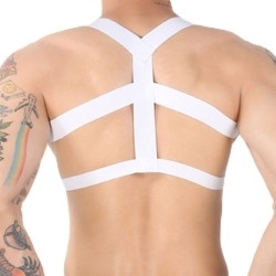 MenSexyWear Harnais élastique Multi Band Blanc